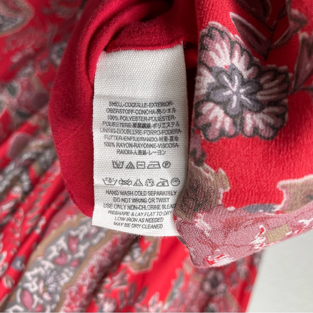 Free People Rain or Shine Printed Dress Poppy Combo Paisley Tunic Boho Flowy - Picture 15 of 15